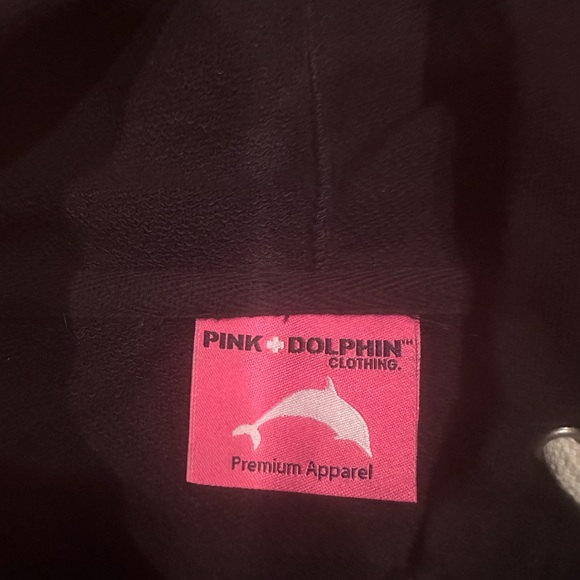Pink + Dolphin Zip Up Hoodie size L
Pit to pit: 21”
Length: 28” - Picture 4 of 7